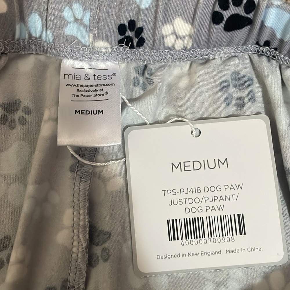 Grey paw print lounge pants, - Picture 4 of 4